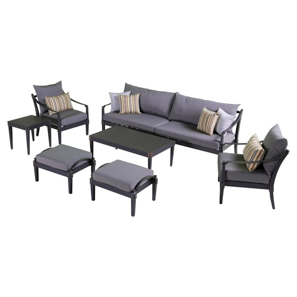 Charcoal Grey 16 x 26.5 x 20 RST Brands Astoria Club Ottomans with Cushions Charcoal Grey 16 x 26.5 x 20 RST Brands Astoria Club Ottomans with Cushions